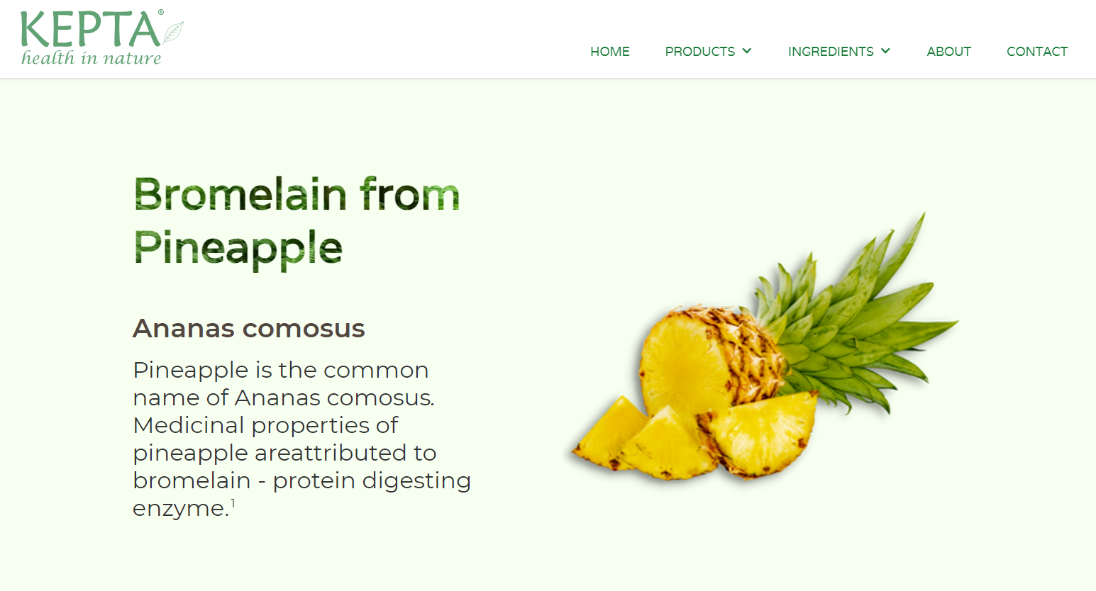 Bromelain Highgrade Bioactive Ingredients KEPTA®